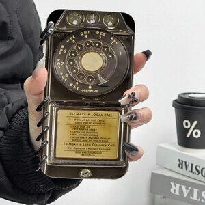 Vintage Rotary Phone Case - Black